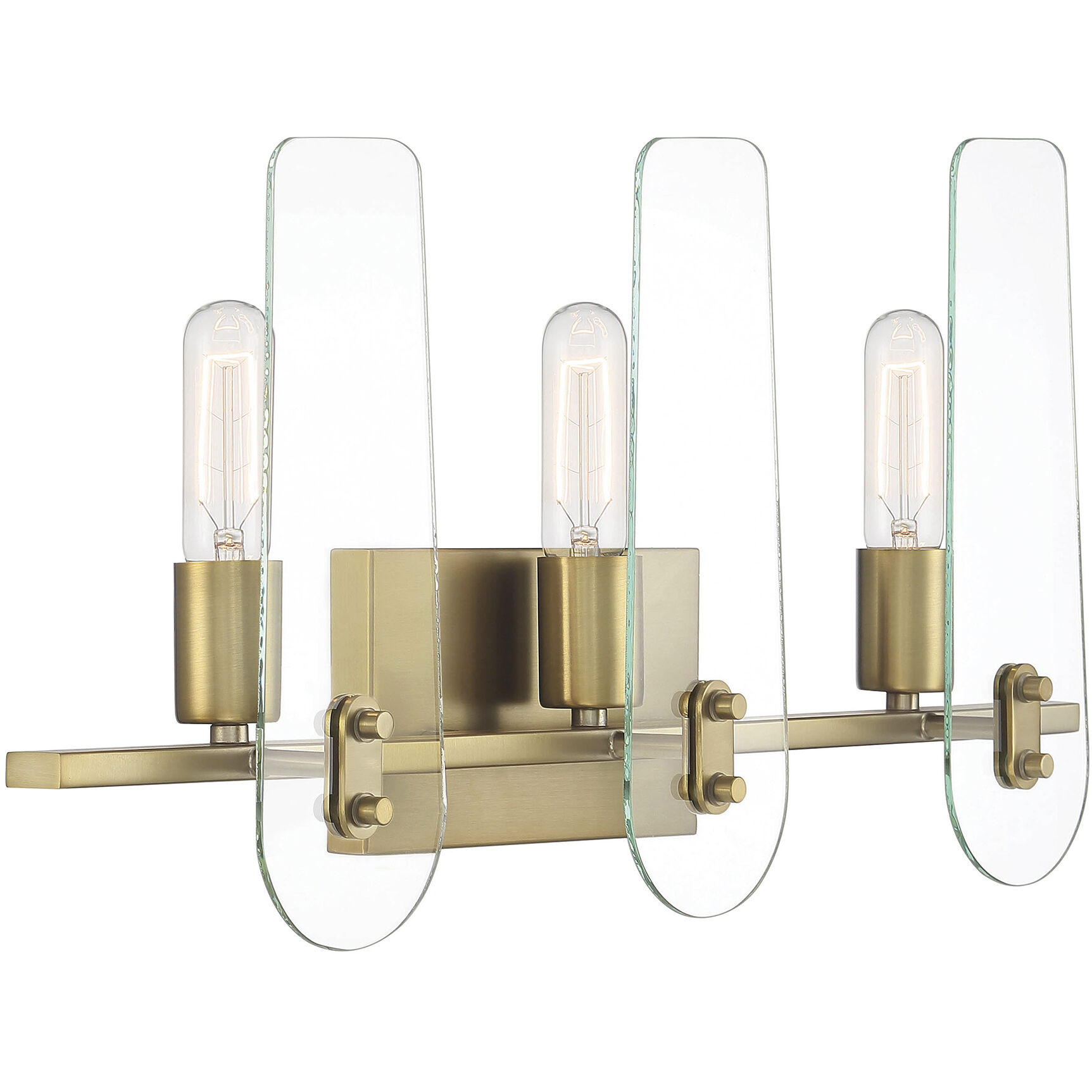 Bergen Beach 3 Light 24 inch Brushed Gold Vanity Light Wall Light